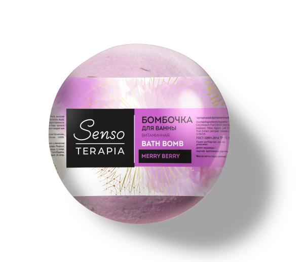 Senso Terapia Черничная витаминная бомбочка для ванны  «Merry berry», 110 г в интернет-магазине «Русская Косметика».