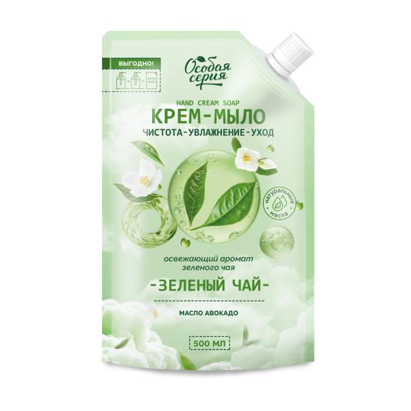 Крем-мыло "Зеленый чай", дой-пак 500 мл в интернет-магазине «Русская Косметика».