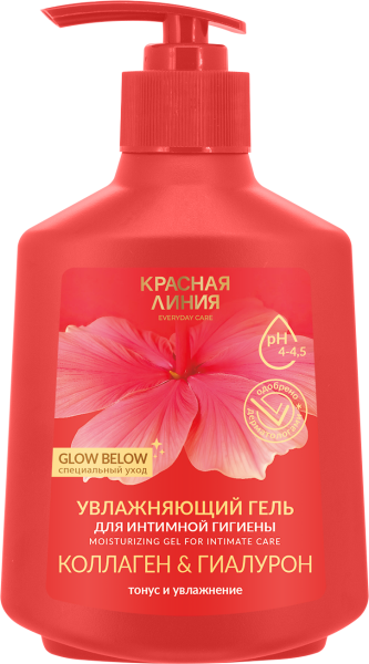 Красная Линия Увлажняющий гель для интимной гигиены с коллагеном и гиалуроном, 250 г  в интернет-магазине «Русская Косметика».