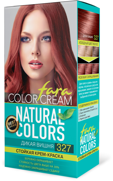 Фото Fara Стойкая крем-краска для волос Natural Colors 327 - Дикая вишня в интернет-магазине производителя краски для волос «Русская Косметика».
