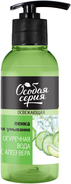 Фото Особая серия Пенка для умывания «Огуречная вода с алоэ вера», 150 мл в интернет-магазине «Русская Косметика».