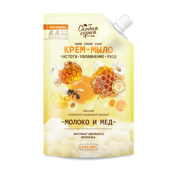 Крем-мыло "Молоко и мед", дой-пак 500 мл в интернет-магазине «Русская Косметика».