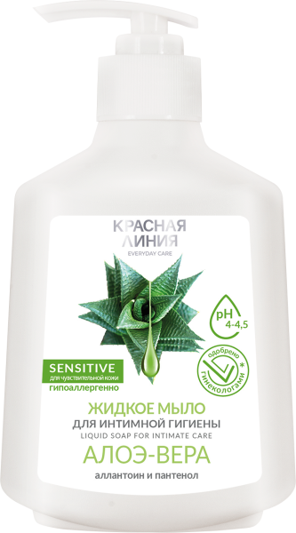 Красная линия Жидкое мыло для интимной гигиены Алоэ вера, 250 г в интернет-магазине «Русская Косметика».