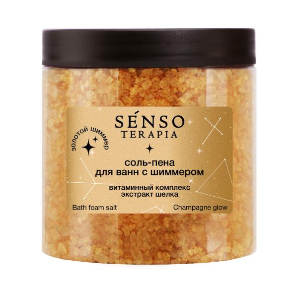 Senso Terapia Соль-пена для ванн с шиммером «Champagne Glow» (золото), 560 г в интернет-магазине «Русская Косметика».