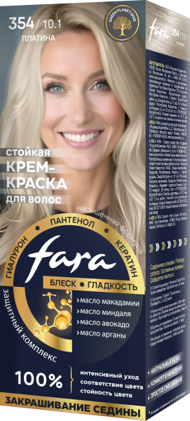 Фото Fara NС NEW Стойкая крем-краска для волос тон 354/10.1 - Платина в интернет-магазине производителя краски для волос «Русская Косметика».