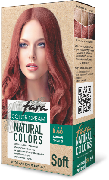 Фото Fara Стойкая крем-краска для волос Natural Colors Soft 327 - Дикая вишня 6.46 в интернет-магазине производителя краски для волос «Русская Косметика».