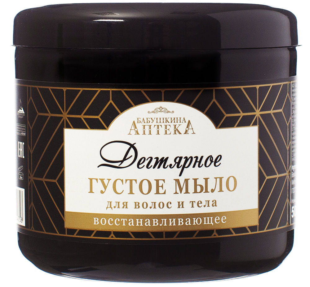 Бабушкина Аптека Густое мыло для волос и тела «Дегтярное», 500 мл в интернет-магазине «Русская Косметика».