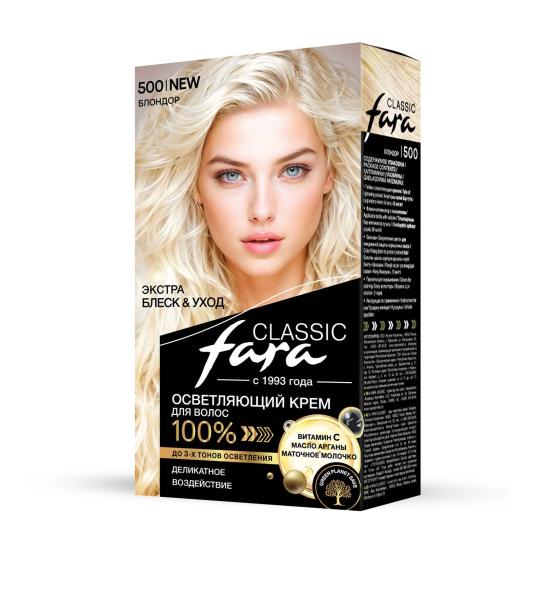 Фото Fara Стойкая крем-краска для волос Classic 500 - Блондор в интернет-магазине производителя краски для волос «Русская Косметика».