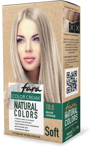 Фото Fara Стойкая крем-краска для волос Natural Colors Soft 355 - Белое солнце в интернет-магазине производителя краски для волос «Русская Косметика».