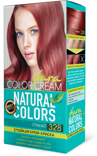 Фото Fara Стойкая крем-краска для волос Natural Colors 328 - Гранат в интернет-магазине производителя краски для волос «Русская Косметика».