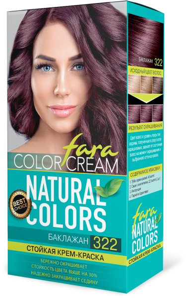 Фото Fara Стойкая крем-краска для волос Natural Colors 322 - Баклажан в интернет-магазине производителя краски для волос «Русская Косметика».