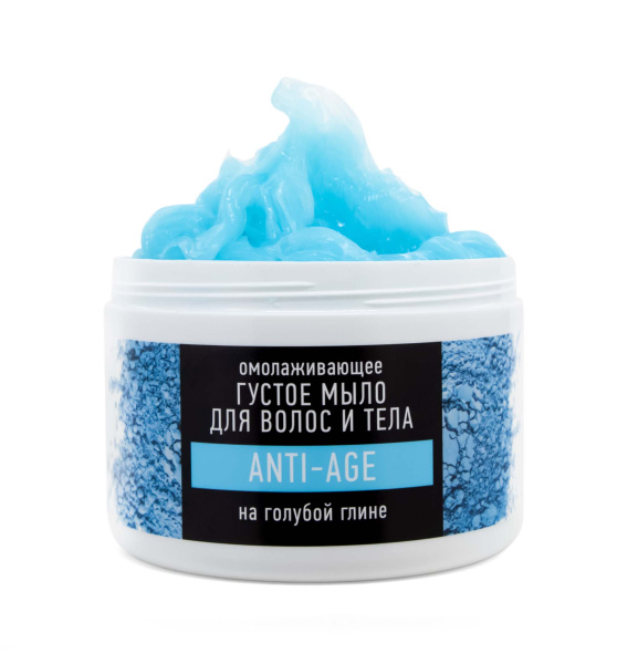 Особая серия Омолаживающее густое мыло для волос и тела на голубой глине «ANTI-AGE», 500 мл в интернет-магазине «Русская Косметика».