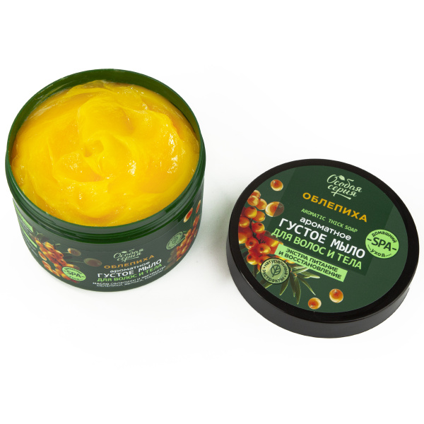Особая серия Ароматное густое мыло для волос и тела "Облепиха, экстра питание и восстановление", 500 мл  в интернет-магазине «Русская Косметика».