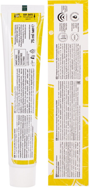 Фото Bilka Зубная паста Homeopathy "Лимон", 75 мл в интернет-магазине «Русская Косметика».
