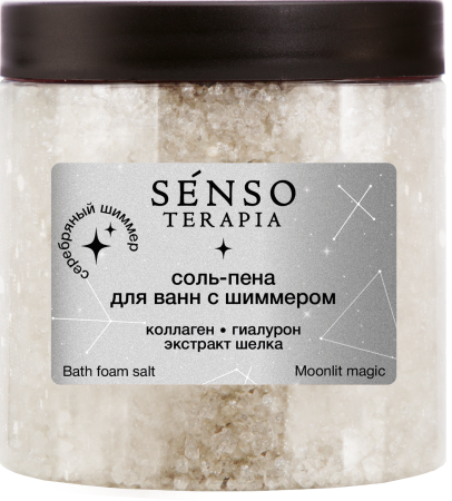 Senso Terapia Соль-пена для ванн с шиммером «Moonlit Magic» (серебро), 560 г в интернет-магазине российского производителя «Русская Косметика».