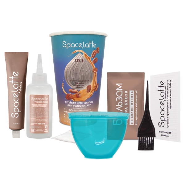 Фото Space Latte Galaxy Стойкая крем-краска для волос Светло-пепельный блондин - 10.1 в интернет-магазине производителя краски для волос «Русская Косметика».