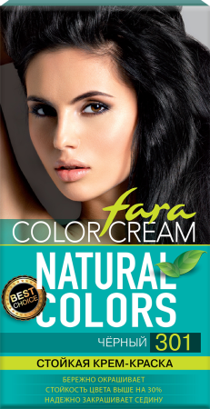 Купить Fara Стойкая крем-краска для волос Natural Colors 301 - Черный в интернет-магазине производителя краски для волос «Русская Косметика».