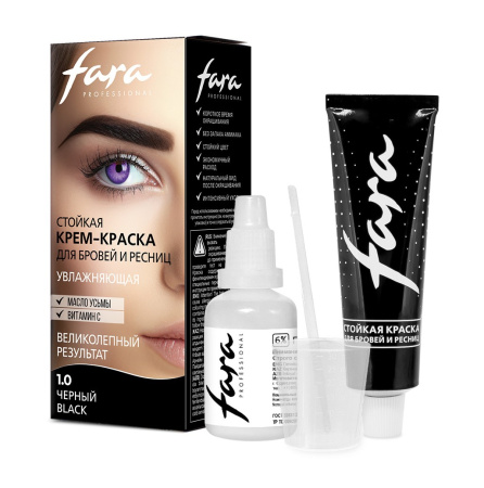 Fara Стойкая крем-краска для бровей и ресниц 1.0 BLACK на официальном сайте российского производителя косметики.