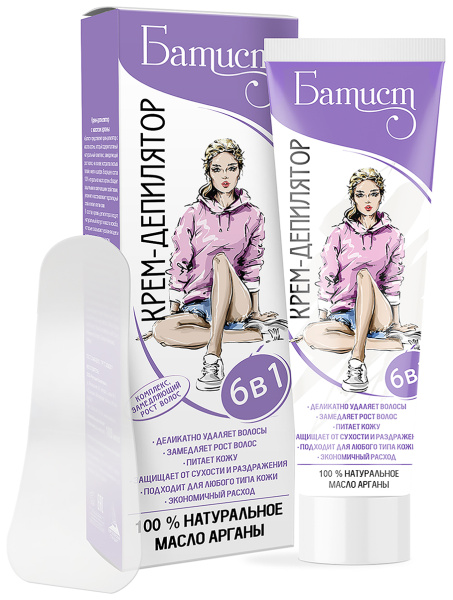 Батист Крем-депилятор с маслом арганы, 100 мл в интернет-магазине «Русская Косметика».