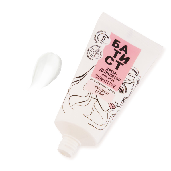 Батист Крем-депилятор для лица SENSITIVE с экстрактом розы, 50 мл в интернет-магазине «Русская Косметика».