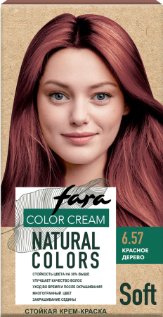 Купить Fara Стойкая крем-краска для волос Natural Colors Soft 325 - Красное дерево 6.57 в интернет-магазине производителя краски для волос «Русская Косметика».