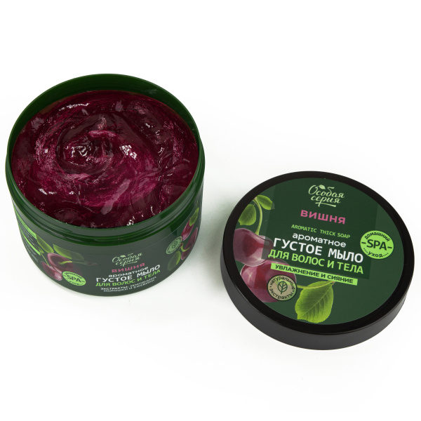Особая серия Ароматное густое мыло для волос и тела "Вишня, увлажнение и сияние", 500 мл  в интернет-магазине «Русская Косметика».