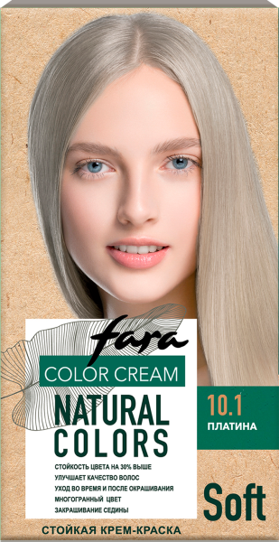Фото Fara Стойкая крем-краска для волос Natural Colors Soft 354 - Платина 10.1 в интернет-магазине производителя краски для волос «Русская Косметика».