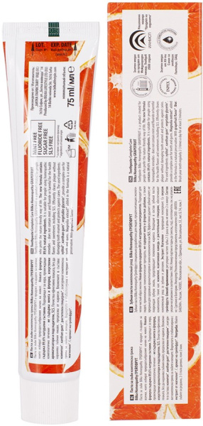 Фото Bilka Зубная паста Homeopathy "Грейпфрут", 75 мл   в интернет-магазине «Русская Косметика».