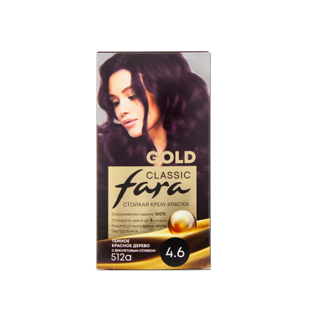 Купить Fara Classic Gold Стойкая крем-краска для волос 512А Красное дерево темное с фиолетовым отливом - 4.6 в интернет-магазине производителя краски для волос «Русская Косметика».