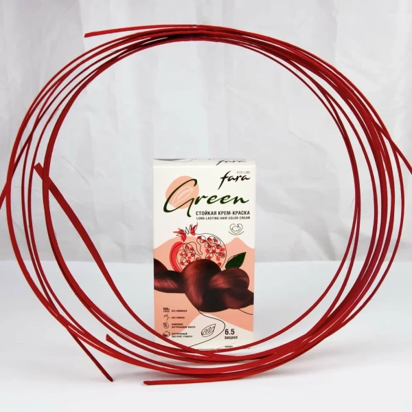 Фото Fara Стойкая крем-краска для волос Eco Line Green 6.5 – Вишня в интернет-магазине производителя краски для волос «Русская Косметика».