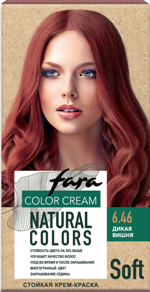 Фото Fara Стойкая крем-краска для волос Natural Colors Soft 327 - Дикая вишня 6.46 в интернет-магазине производителя краски для волос «Русская Косметика».