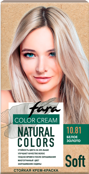 Фото Fara Стойкая крем-краска для волос Natural Colors Soft 353 - Белое золото 10.81 в интернет-магазине производителя краски для волос «Русская Косметика».