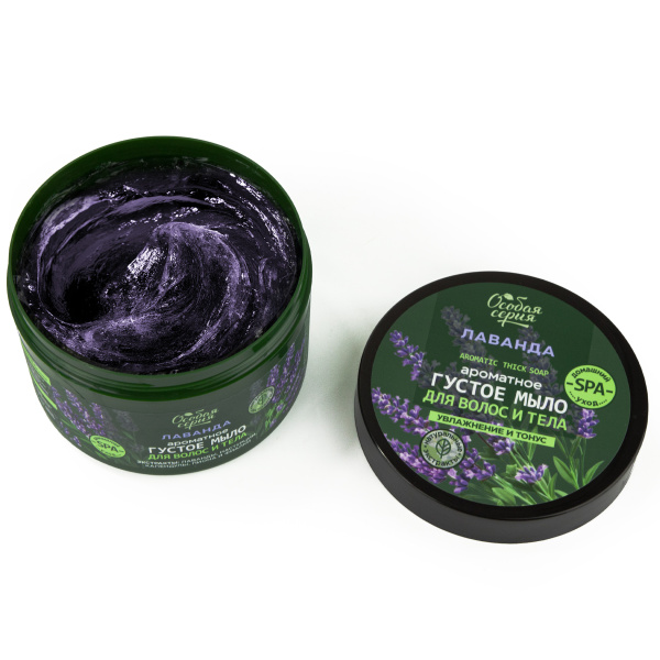 Особая серия Ароматное густое мыло для волос и тела "Лаванда, увлажнение и тонус", 500 мл в интернет-магазине «Русская Косметика».
