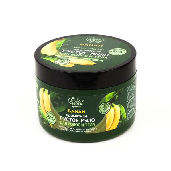 Особая серия Ароматное густое мыло для волос и тела "Банан, увлажнение и сияние", 500 мл в интернет-магазине «Русская Косметика».