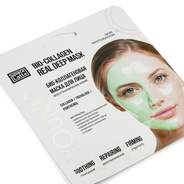 Фото Space.latte YOUNG Био-коллагеновая маска д/лица восстановление кожи SKIN RESTORATION в интернет-магазине «Русская Косметика».