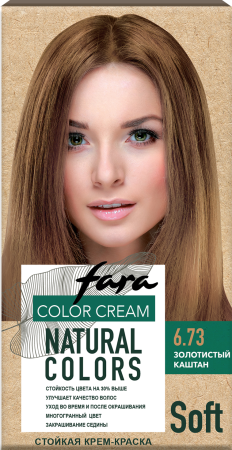 Купить Fara Стойкая крем-краска для волос Natural Colors Soft 306 - Золотистый каштан 6.73 в интернет-магазине производителя краски для волос «Русская Косметика».
