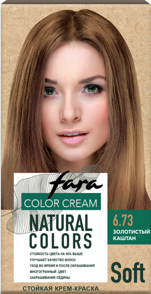Фото Fara Стойкая крем-краска для волос Natural Colors Soft 306 - Золотистый каштан 6.73 в интернет-магазине производителя краски для волос «Русская Косметика».